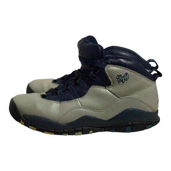 Nike Air Jordan 10 Retro Rio City Pack 2016 Rio GS Size /Women's 8.5 Gray Navy - Picture 3 of 8